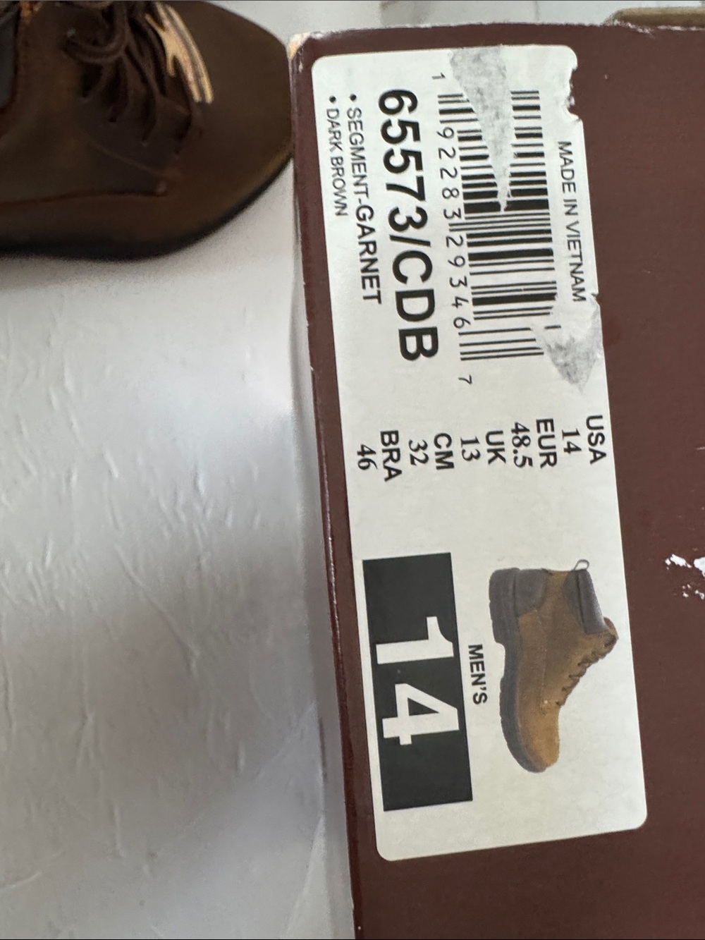 Skechers Men’s Size 14 Brown Relaxed Fit Memory Foam Work Boots Segment Garnet - Picture 8 of 8